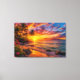 Oceaan Zonsondergang Ontsnapping Canvasprint Canvas Afdruk