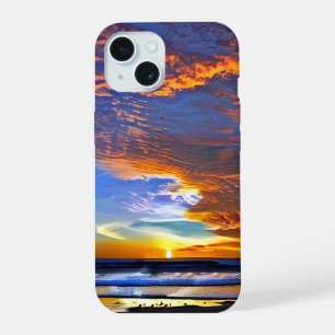 Oceaan Zonsondergang Phonehoesje iPhone 15 Case