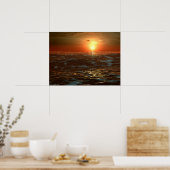 Oceaan Zonsondergang Poster (Keuken)