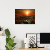 Oceaan Zonsondergang Poster (Thuiskantoor)