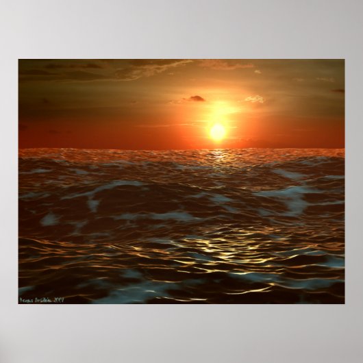 Oceaan Zonsondergang Poster (Voorkant)