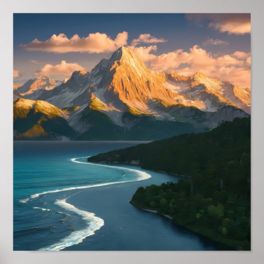 Oceaan Zonsondergang Serenade Poster (Voorkant)