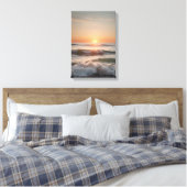 Oceaan Zonsondergang Serene Wand Canvas Afdruk (Insitu (Slaapkamer))