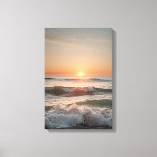 Oceaan Zonsondergang Serene Wand Canvas Afdruk