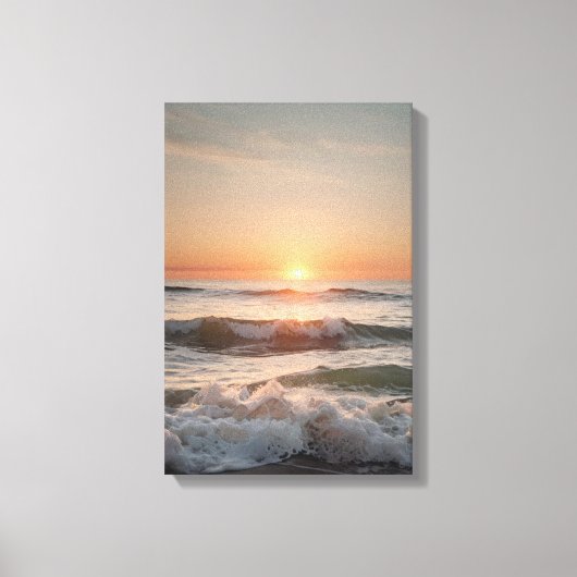 Oceaan Zonsondergang Serene Wand Canvas Afdruk (Voorkant)