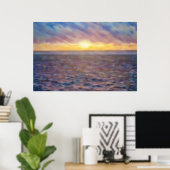 Oceaan Zonsondergang Strand Kunst Impressionistisc Poster (Thuiskantoor)