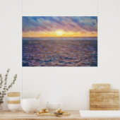 Oceaan Zonsondergang Strand Kunst Impressionistisc Poster (Keuken)