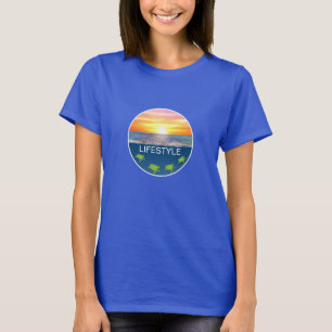 Oceaan zonsopgang en zeeschildpadden levensstijl t-shirt