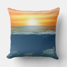 Oceaan zonsopgang en zwemmende schildpadden