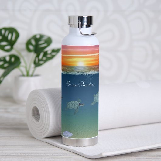 Oceaan Zonsopgang & Schildpadden Waterfles (Yoga)