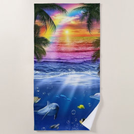 Oceaan Zonsopgang Strand Handdoek