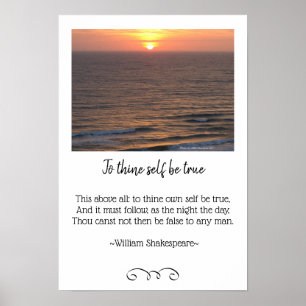 Oceaan Zonsopgang Zeegezicht en Shakespeare Foto Poster