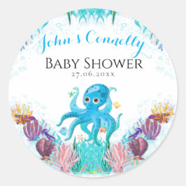  oceaanbaby Octopus kleurrijke Klassieke Ronde Ronde Sticker