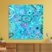 Oceaanbellen: Maximalistische Kunst Canvas Afdruk (Insitu (Woonkamer))