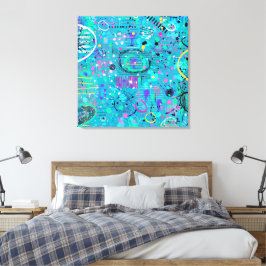 Oceaanbellen: Maximalistische Kunst Canvas Afdruk