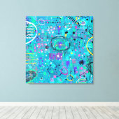 Oceaanbellen: Maximalistische Kunst Canvas Afdruk (Insitu (Houten vloer))