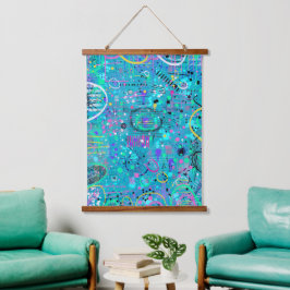 Oceaanbellen: Maximalistische Kunst Hangend Wandkleed