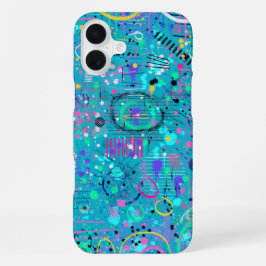 Oceaanbellen: Maximalistische Kunst iPhone 16 Plus Hoesje