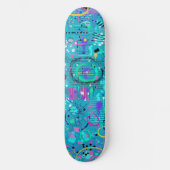 Oceaanbellen: Maximalistische Kunst Persoonlijk Skateboard (Voorkant)