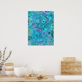 Oceaanbellen: Maximalistische Kunst Poster