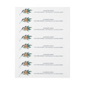 Oceaanblauw blad metaalkoper monogrammed adreslabel wikkel (Vel)