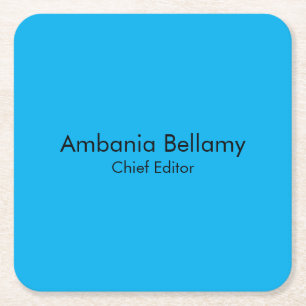 Oceaanblauw Elegant Modern Minimalistisch Vierkant Kartonnen Onderzetters
