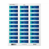Oceaanblauw en groen met hart etiket (Full Sheet)