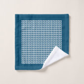 Oceaanblauw en wit Moderne Scherpe Golven Bad Handdoek (Wasdoekje)