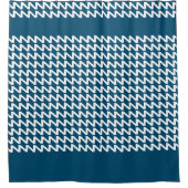 Oceaanblauw en wit Moderne Scherpe Golven Douchegordijn (Voorkant)