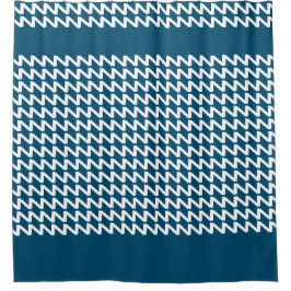 Oceaanblauw en wit Moderne Scherpe Golven Douchegordijn