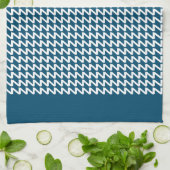 Oceaanblauw en wit Moderne Scherpe Golven Theedoek (Gevouwen)