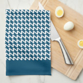 Oceaanblauw en wit Moderne Scherpe Golven Theedoek (Quarter Fold)