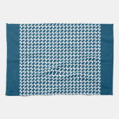 Oceaanblauw en wit Moderne Scherpe Golven Theedoek (Horizontaal)