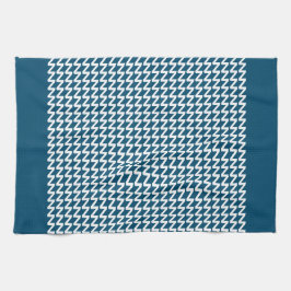 Oceaanblauw en wit Moderne Scherpe Golven Theedoek