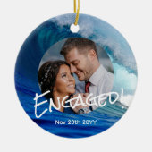 Oceaanblauw Foto Kerst Decoratie Minimalistisch (Voorkant)