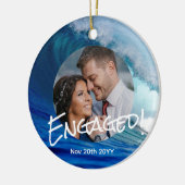 Oceaanblauw Foto Kerst Decoratie Minimalistisch (Links)