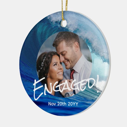 Oceaanblauw Foto Kerst Decoratie Minimalistisch (Links)