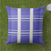 Oceaanblauw geruit buitenkussen (Gras)