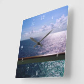 Oceaanblauw Vierkante Klok (Hoek)