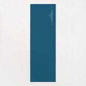 Oceaanblauw | Waterverf bloemen Monogram Yoga Mat (Achterkant)