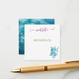 Oceaanblauwe bloemige bijlagekaart voor de bruilof informatiekaartje