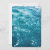 Oceaanblauwe bloemige bruidsmeisje uitnodigingskaa kaart (Achterkant)