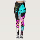Oceaanblauwe haai 90 jaar '90 leggings (Voorkant)