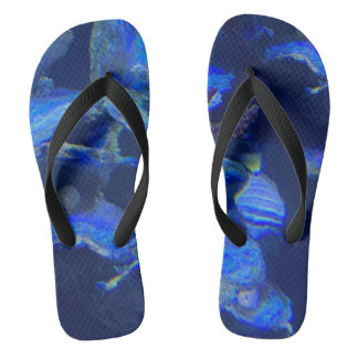 Oceaanblauwe water marmeren zomer strand Flip-Flop Teenslippers