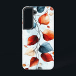 oceaanbloei samsung galaxy hoesje<br><div class="desc">Een donker doek van koraal en blauwgroen bloemen die als golven rollen.</div>