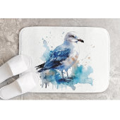 Oceaanbries: Watercolor Meeuw Badmat
