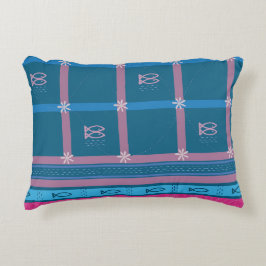 Oceaanbries: Zeevis en bloemencotton Accent Kussen