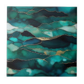 oceaandiepten-Abstracte inkt Tegeltje (Voorkant)