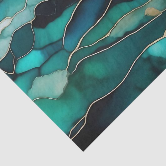 oceaandiepten-Abstracte inkt Tissuepapier (Detail)