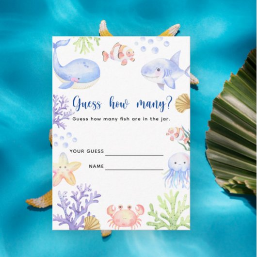 Oceaandieren - hoeveel vissen zitten er in de pot informatiekaartje